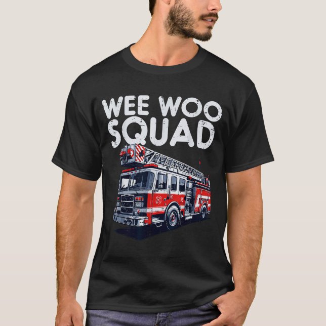 Firefighter Truck Wee Woo Squad Fireman Men Boys K T-Shirt (Vorderseite)