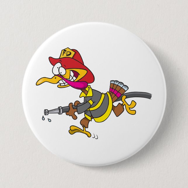 Firefighter Turkey with Hose Button (Vorderseite)