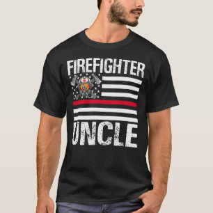 Firefighter UNCLE unterstützt die dünne rote Linie T-Shirt