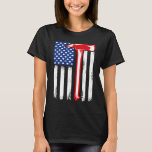 Firefighter US-Flagge dünne rote Linie T-Shirt