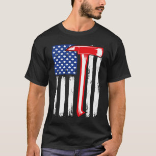 Firefighter US-Flagge dünne rote Linie T-Shirt