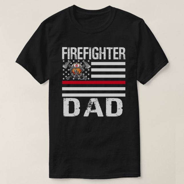 Firefighter-VATER unterstützen die US-Flagge der d T-Shirt (Design vorne)