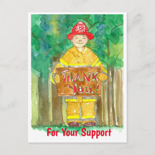 Firefighter Vielen Dank für Ihre Unterstützung Postkarte