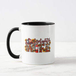 Firefighter WIFE – Sunflower Leopard Flame Print w Tasse