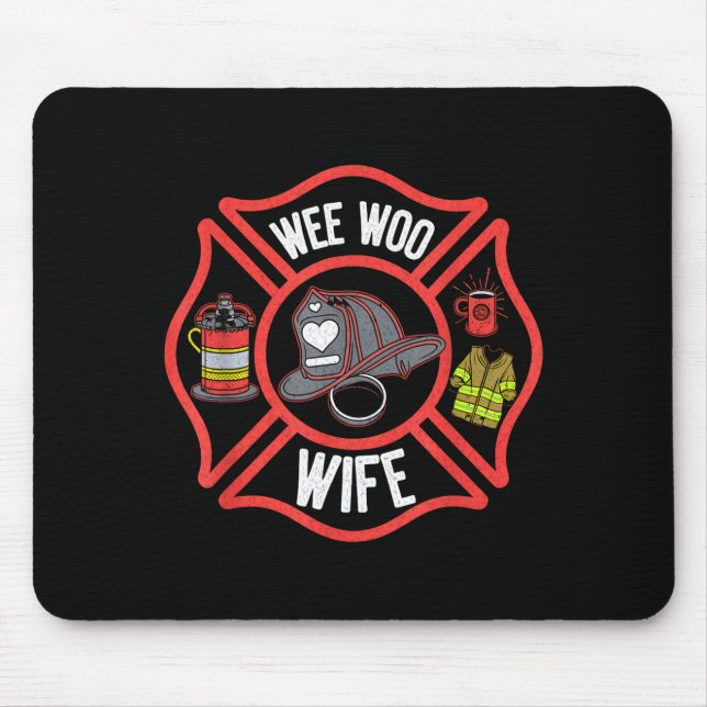 Firefighter Wife Uniform Fireman Fire Department  Mousepad (Vorne)