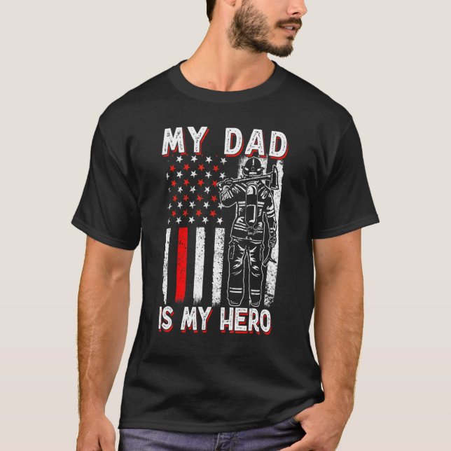 Firefighters My Daddy Is My Hero Firefighter Rescu T-Shirt (Vorderseite)