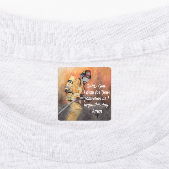 Firefighter's Prayer T-Shirt Iron On Label Etiketten (Befestigt)