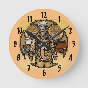 Firefighters So Ready clock Runde Wanduhr