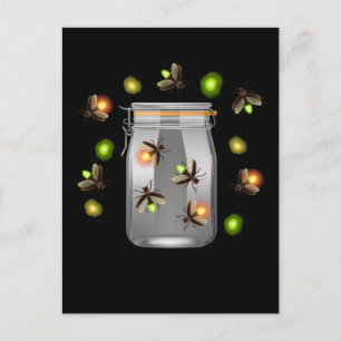 Fireflies Camping Insekten Postkarte