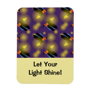 Fireflies Graphic on Lila Magnet