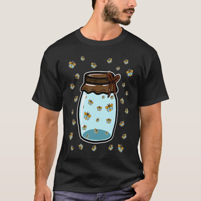 Fireflies Jar Glowworm Entomology Insect Bug T-Shirt (Vorderseite)