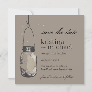 Fireflies & Mason Jar Save the Date