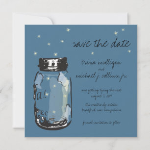 Fireflies & Mason Jar Save the Date