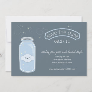 Fireflies & Mason Jar Save the Date