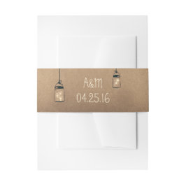 Fireflies Mason Jars Rustic Wedding Einladungsbanderole