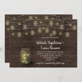 Fireflies Mason Jars String Lights Hochzeit Einladung