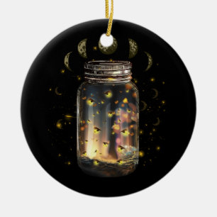Fireflies-Schläge im Jar-Firefly-Blitzinsekten GL Keramik Ornament