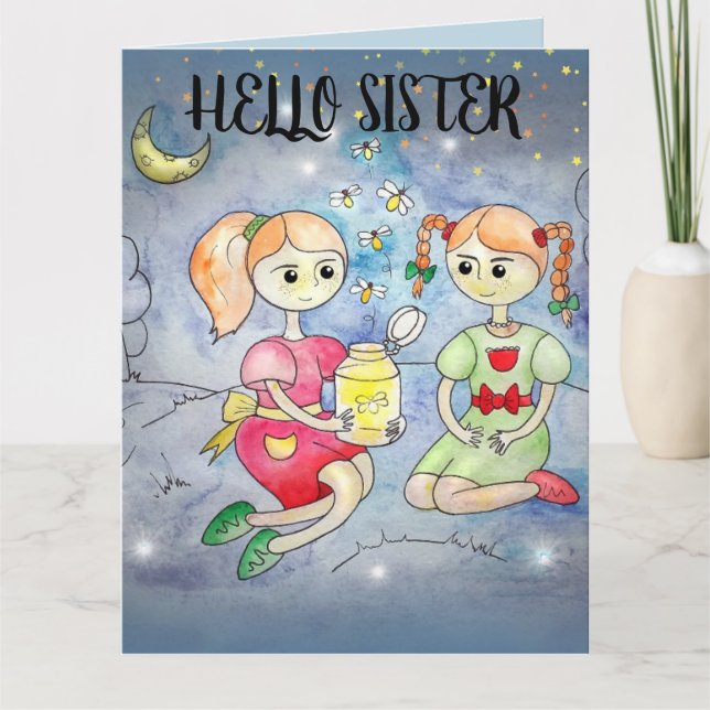 FIREFLIES SCHWESTER DENKEN SIE AN IHRE KARTEN (Vorderseite)
