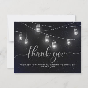Fireflies und Mason Jar Lights Night Sky Vielen Da Dankeskarte