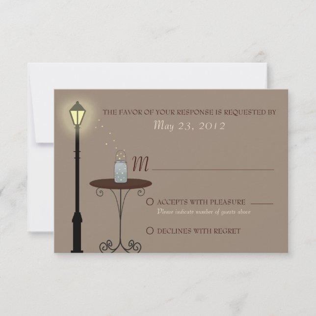 Fireflies und Mason Jar Wedding RSVP (Vorderseite)