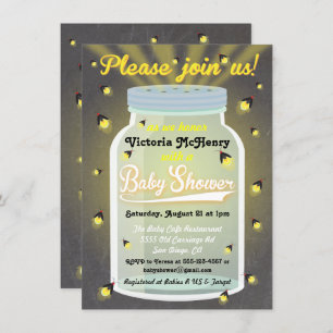 Firefly Chalkboard Mason Jar Baby Shower lädt ein Einladung