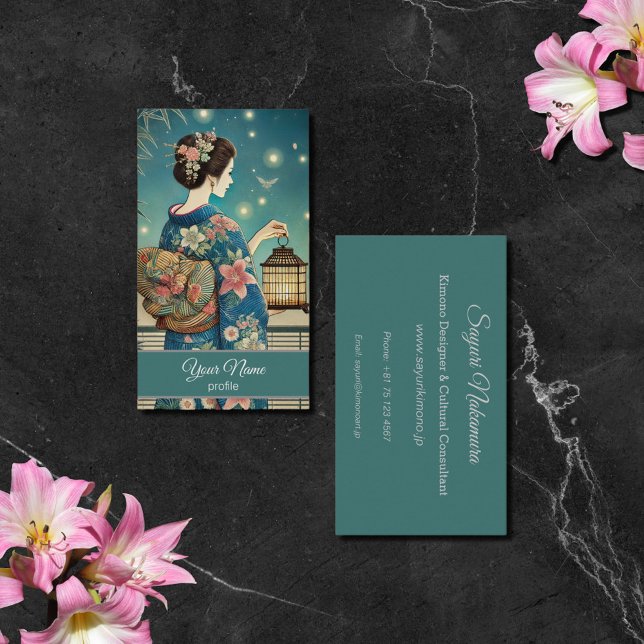 Firefly Elegance - Sommer Kimono Visitenkarte (Von Creator hochgeladen)