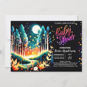 Firefly Fantasy Woodland Baby Shower Einladung