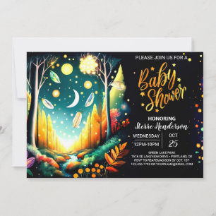 Firefly Magic Forest Baby Shower Einladung