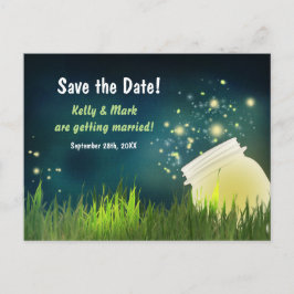 Firefly & Mason Jar Night Save the Date Postkarte