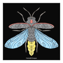 Firefly (schwarz) - Foto Print
