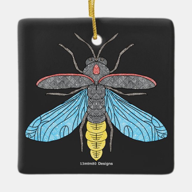 Firefly (schwarz) - Keramik Ornament (Vorderseite)