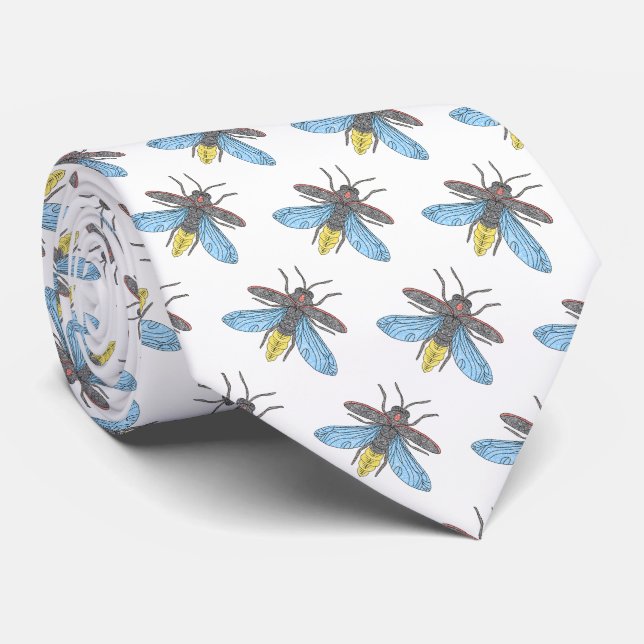 Firefly (weiß) - Neck Tie Krawatte (Gerollt)