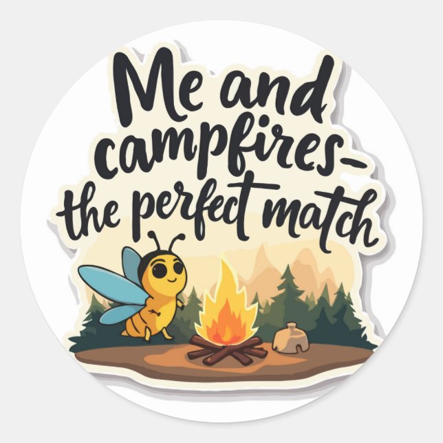 Firefly's Campfire Glow - 'Perfect Match' Pun Runder Aufkleber (Vorderseite)