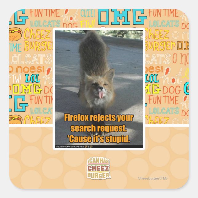 Firefox lehnt ab quadratischer aufkleber (Vorderseite)