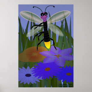 Firefrefly tanzt auf Blume Poster