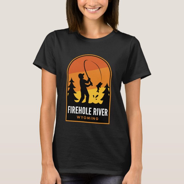 Firehole River Wyoming Angeln T-Shirt (Vorderseite)
