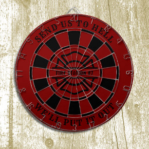 Firehouse Fire Station Fireman Dartboard and Darts Dartscheibe