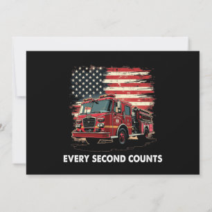 Fireman American Flag Thin Red Line Feuerwehrmann Einladung