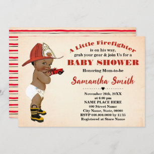 Fireman auf seinem Weg Afrikanisch-Amerikanische B Einladung