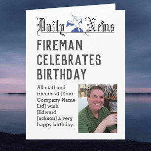 Fireman Birthday Card zum Personalisieren Karte