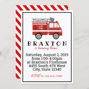 Fireman Birthday Einladung