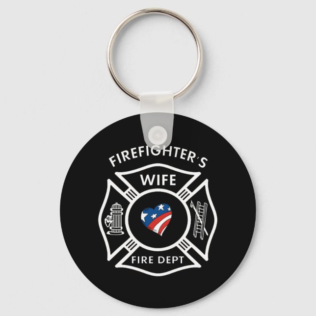 Fireman Ehefrauen USA Schlüsselanhänger (Vorderseite)