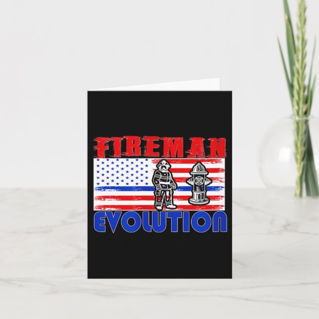 Fireman Evolution Fireman Gift Proud Firefighter Q Karte (Vorderseite)