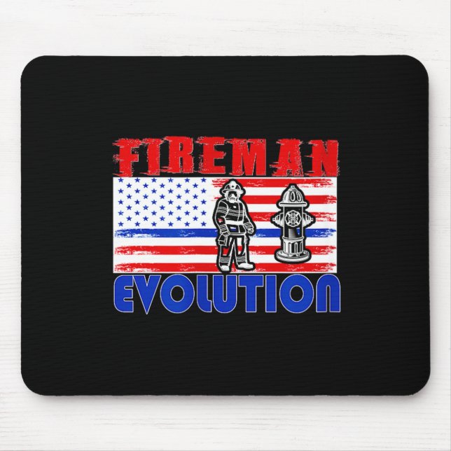 Fireman Evolution Fireman Gift Proud Firefighter Q Mousepad (Vorne)