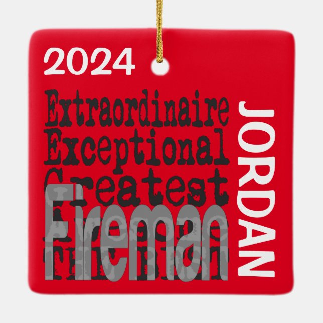 Fireman Extraordinaire CUSTOM Keramikornament (Rückseite)
