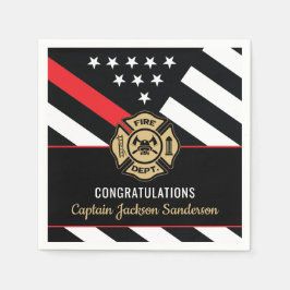 Fireman Fire Department Firefighter Retirement Serviette