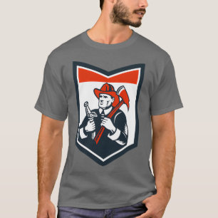 Fireman Firefighter Carry Ax Schlauchschild Holzsc T-Shirt