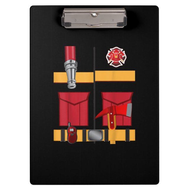 Fireman Firefighter Costume Halloween Klemmbrett (Vorderseite)