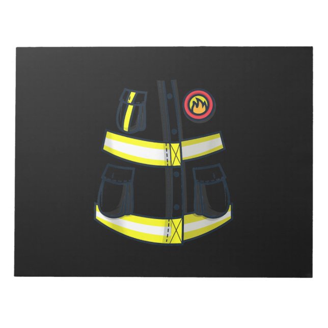 Fireman Firefighter Costume Halloween Notizblock (Vorderseite)