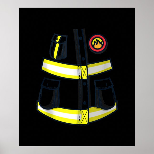 Fireman Firefighter Costume Halloween Poster (Vorne)